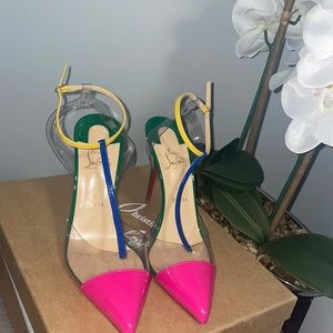 Christian Louboutin Heels PVC Nosy Pump 100MM Like New With Box RARE DEADSTOCK